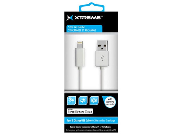 Xtreme Cables 51830 0.9m 3 USB to Lightning Cable White