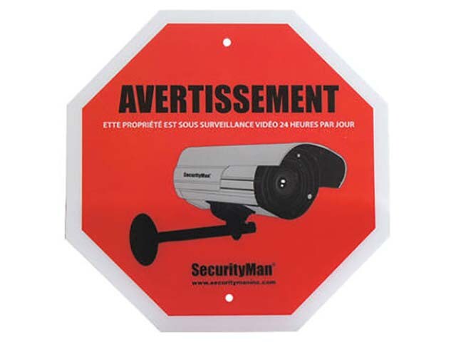 SecurityMan French Surveillance Warning Sign 2 Pack