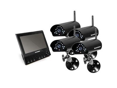 SecurityMan Wireless Security System with 4 Cameras and Monitor/Receiver