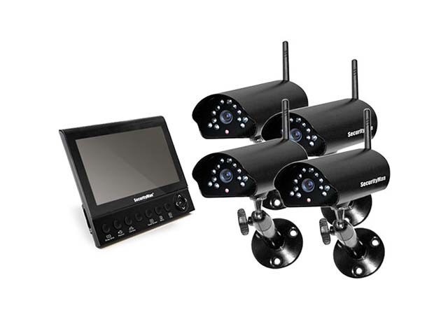 SecurityMan Wireless Security System with 4 Cameras and Monitor Receiver