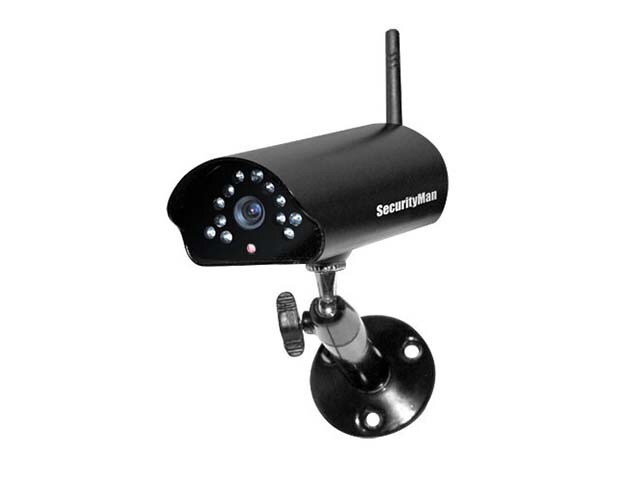 SecurityMan SM 816DT Add On 2.4GHz Digital Wireless Indoor Outdoor Camera with Night Vision Audio Black