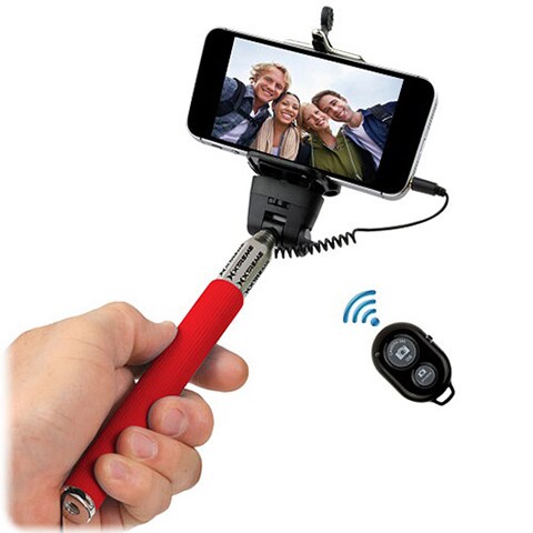 Xtreme Cables Selfie Stick with BluetoothÂ® Remote Red
