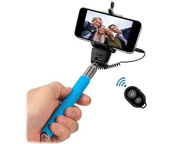 Xtreme Cables Selfie Stick with BluetoothÂ® Remote Blue