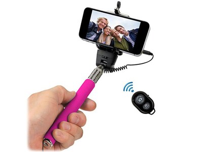 Xtreme Cables #Selfie Stick with Bluetooth® Remote - Pink