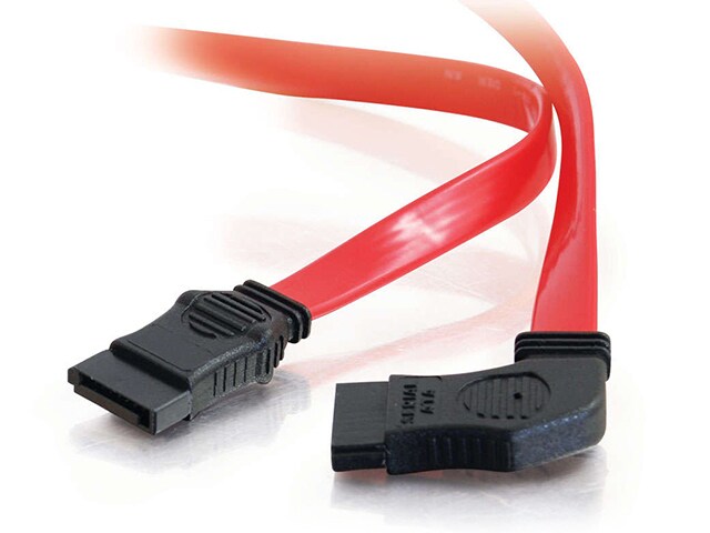 C2G 10185 0.45m 1.5ft 7 Pin 180Â° to 90Â° 1 Device Side Serial ATA Cable Red