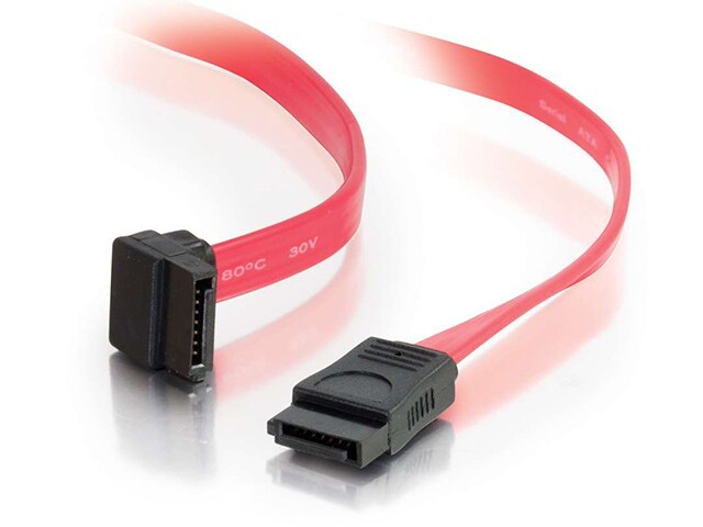 C2G 10189 15cm 6 quot; 7 PIN 180Â° 90Â° 1 Device Serial ATA Cable Red