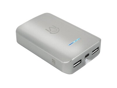 Mental Beats 00536 6000 mAh Universal Dual USB Port Power Bank - Silver