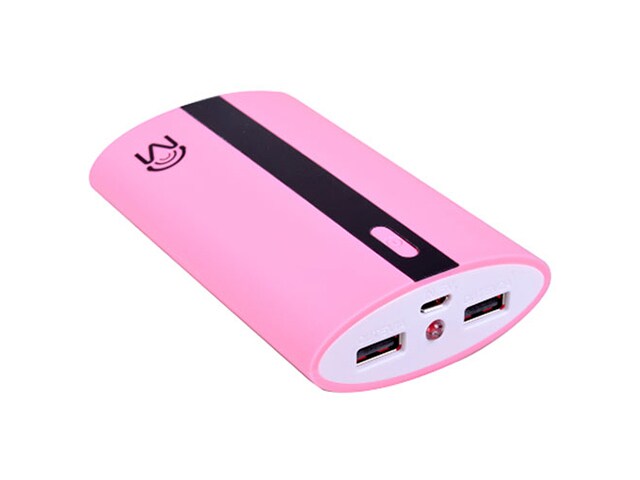 Mental Beats 00513 6600 mAh Universal Dual USB Port Power Bank Pink