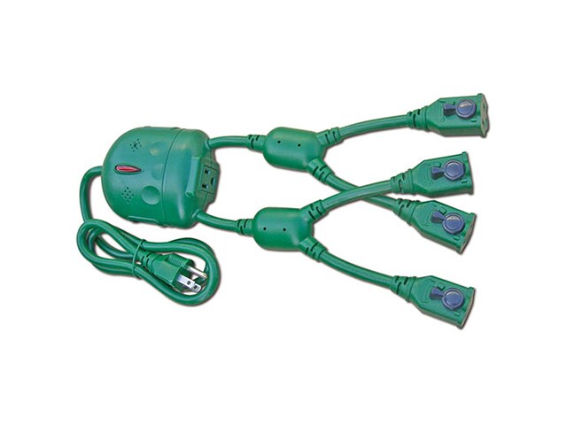 CJ Tech 61855 0.9m 3 5 outlet Power Squid Green