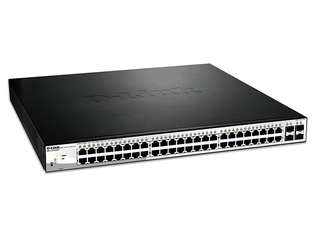 D Link DGS 1210 52MP Web Smart 52 Port Gigabit PoE Switch with 48 PoE Ports and 4 SFP ports