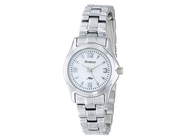 Armitron Womenâ€™s Silver Tone Watch with Mother of Pearl Dial
