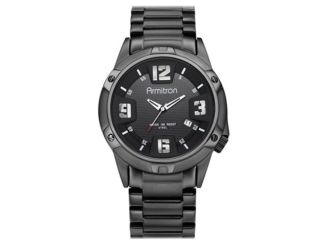 Armitron Menâ€™s Ion Plated Watch with Black Dial