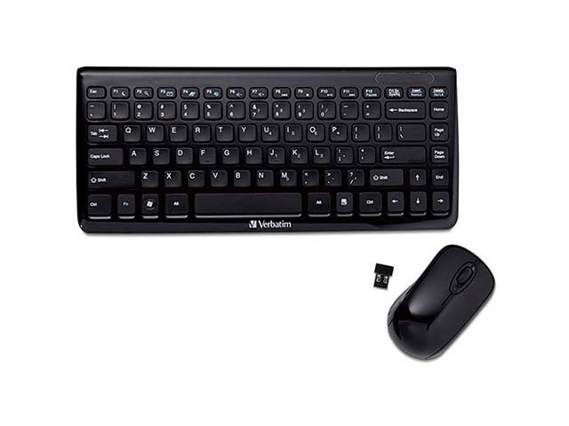 Verbatim Wireless Mini Slim Keyboard and Mouse Black