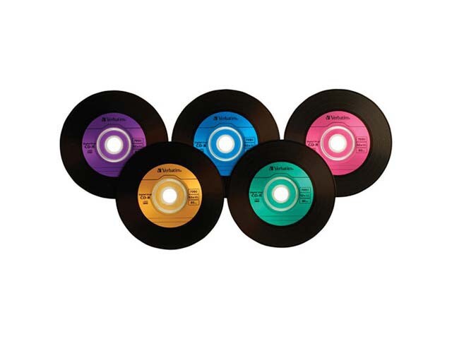 Verbatim Digital Vinyl Surface 700MB 52X CD R Discs Black 50 Pack