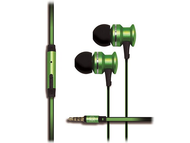 Mental Beats Xcentric Extra Bass Stereo Earbuds with Mic Green