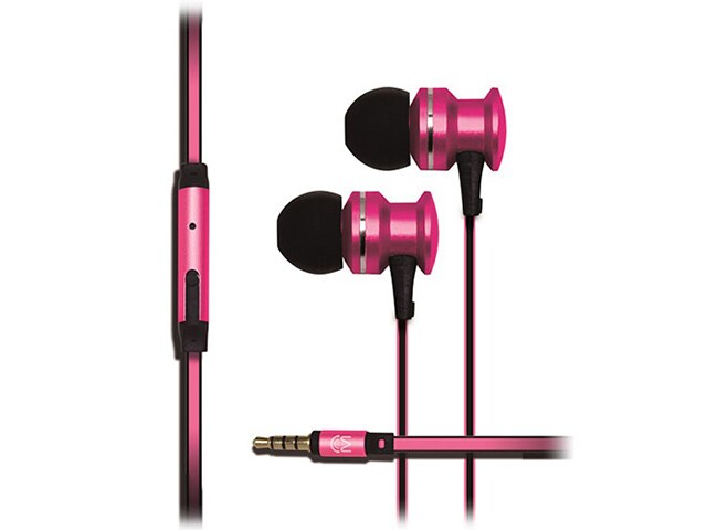 Mental Beats Xcentric Extra Bass Stereo Earbuds with Mic Pink