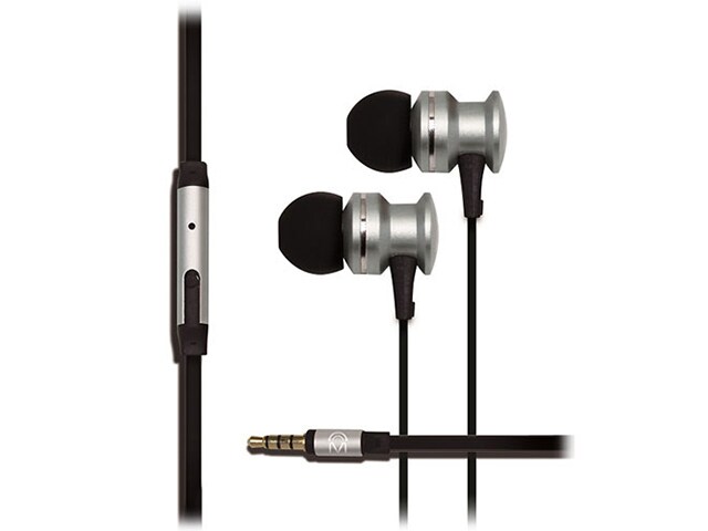 Mental Beats Xcentric Extra Bass Stereo Earbuds with Mic Silver
