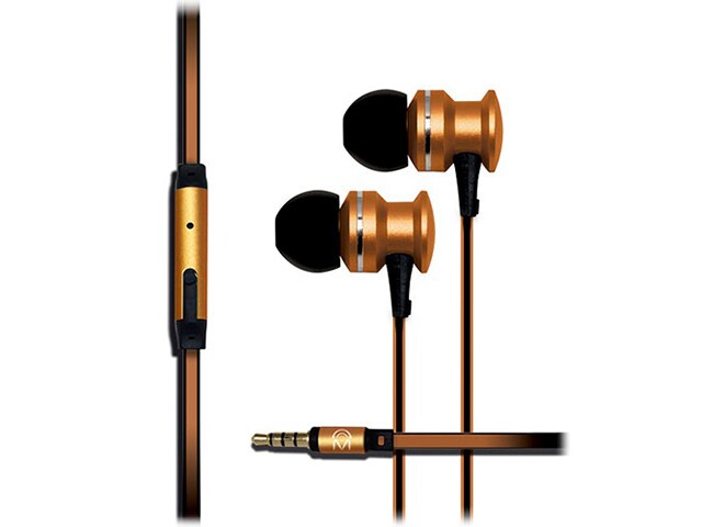 Mental Beats Xcentric Extra Bass Stereo Earbuds with Mic Gold