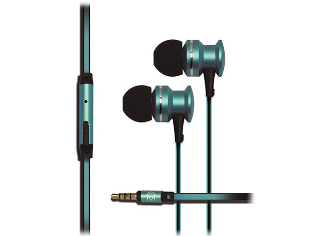 Mental Beats Xcentric Extra Bass Stereo Earbuds with Mic Teal