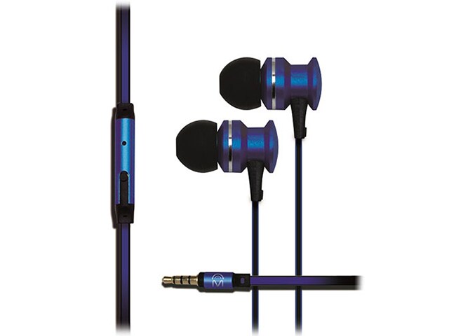 Mental Beats Xcentric Extra Bass Stereo Earbuds with Mic Blue