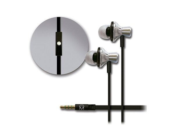Mental Beats Metal Earbuds with In line Controls and Mic Silver