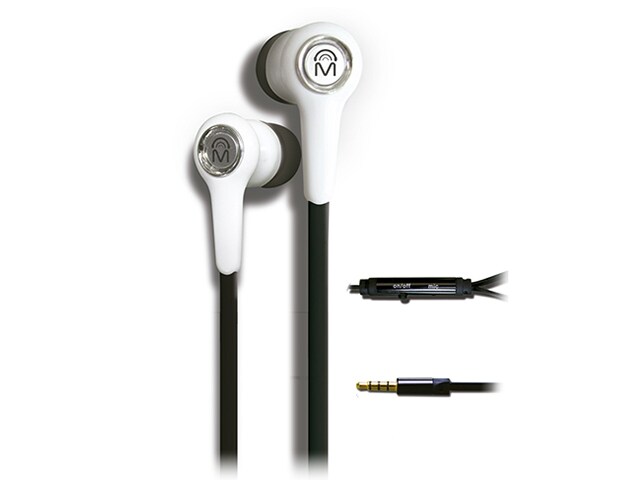 Mental Beats Xtatic Earbuds with In line Controls and Mic White