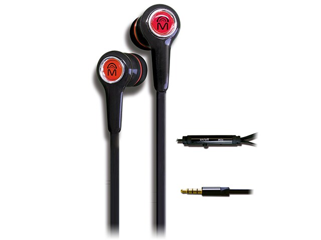 Mental Beats Xtatic Earbuds with In line Controls and Mic Black