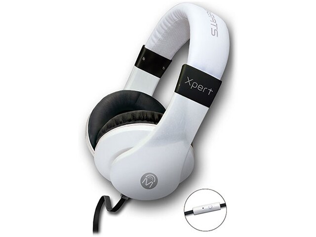 Mental Beats Xpert DJ On Ear Headphones with Mic White