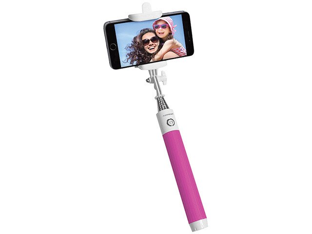 PureGear Universal BluetoothÂ® Selfie Stick â€“ Pink White