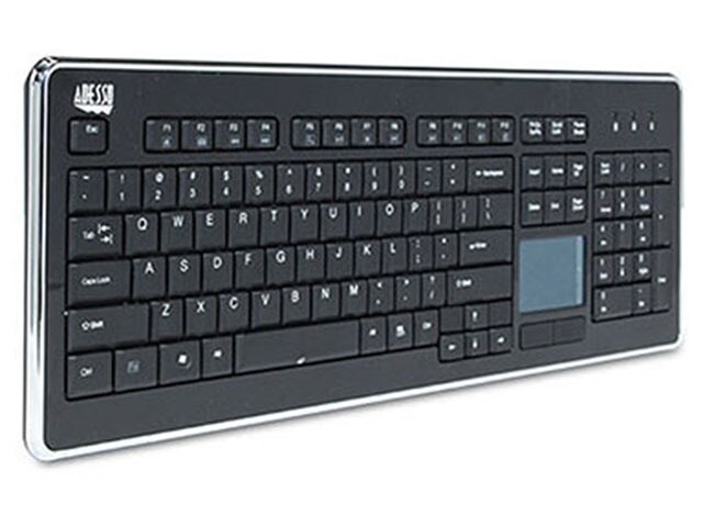 Adesso WKB 4400UB SlimTouch Wireless TouchPad Desktop Keyboard Black