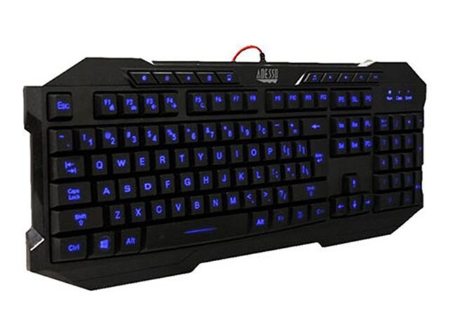 Adesso AKB 135EB EasyTouch 3 Colour Illuminated USB Gaming Keyboard Black