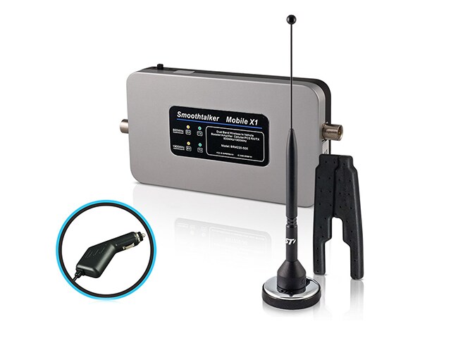 SmoothTalker Mobile X1 50dB High Power Wireless Cellular Signal Booster Kit With 11 quot; Enclosed Coil Magnetic Antenna