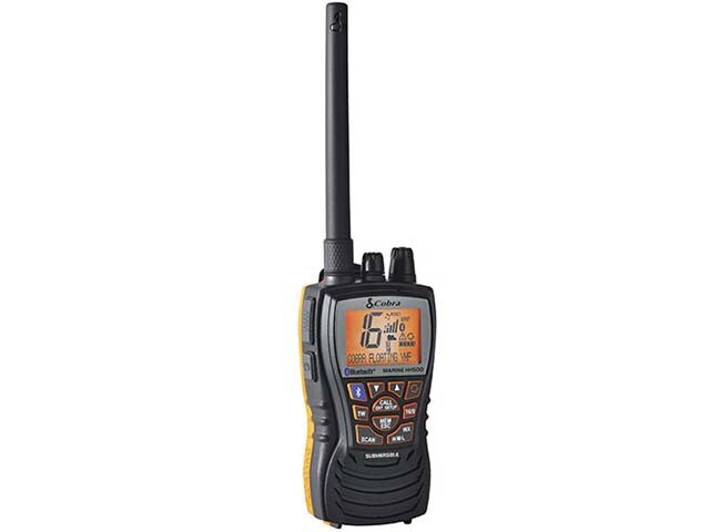Cobra MRHH500FLTBT 6 Watt Floating Handhel Marine VHF Radio with BluetoothÂ® Black Orange