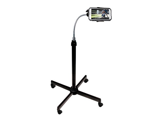 CTA Digital Universal Height Adjustable Gooseneck Stand with Casters for Smartphones