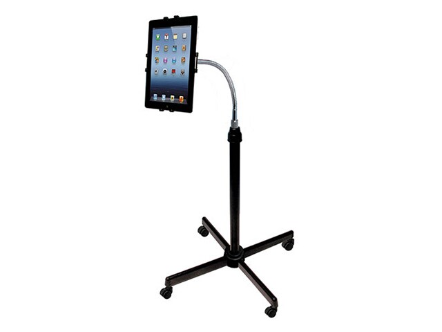 CTA Digital Height Adjustable Gooseneck Stand with Casters for iPad Other 9.7â€� 10.1â€� Tablets