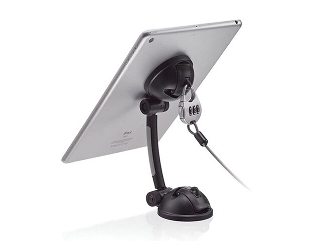 CTA Digital Suction Mount Stand with Theft Deterrent Lock for iPad Tablets Smartphones