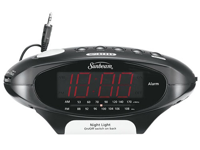 Sunbeam MP3 Ready AM FM Alarm Clock Radio Black