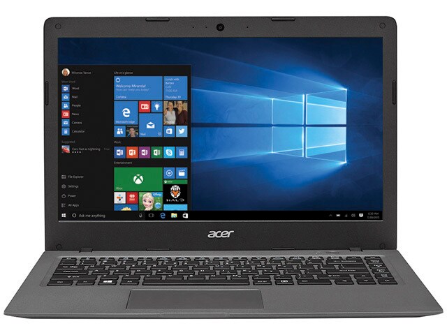 Acer Aspire AO1 431 C4XG 14 quot; Cloudbook with IntelÂ® N3050 64GB SSD 2GB RAM Windows 10 Grey