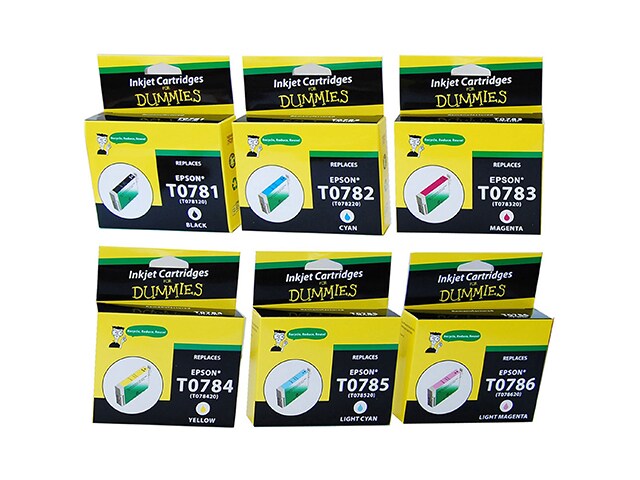Ink For Dummies DE T078 Remanufactured Ink Cartridges for Epson Multi Colour 6 Pack