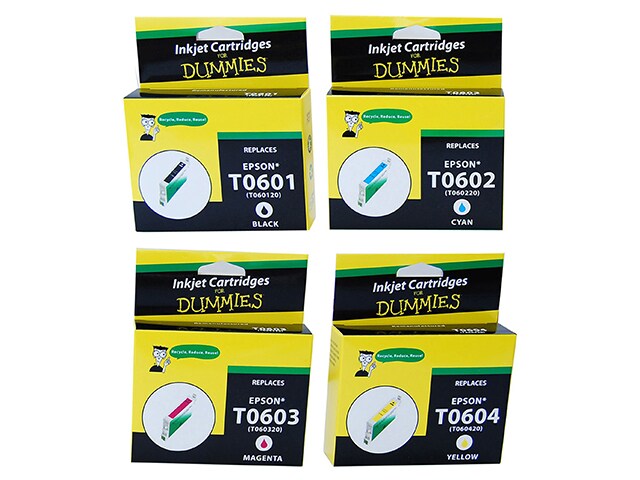 Ink For Dummies DE T060 Remanufactured Ink Cartridges for Epson Multi Colour 4 Pack