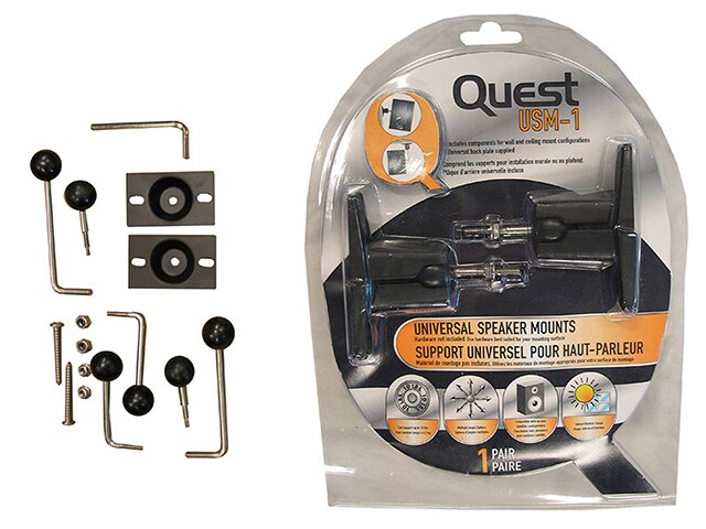 Quest USM1 Universal Wall Bracket for Speakers Black