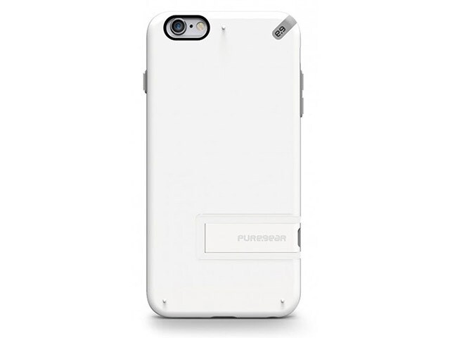 PureGear Slim Shell Case with Kickstand for iPhone 6 Plus 6s Plus White Grey