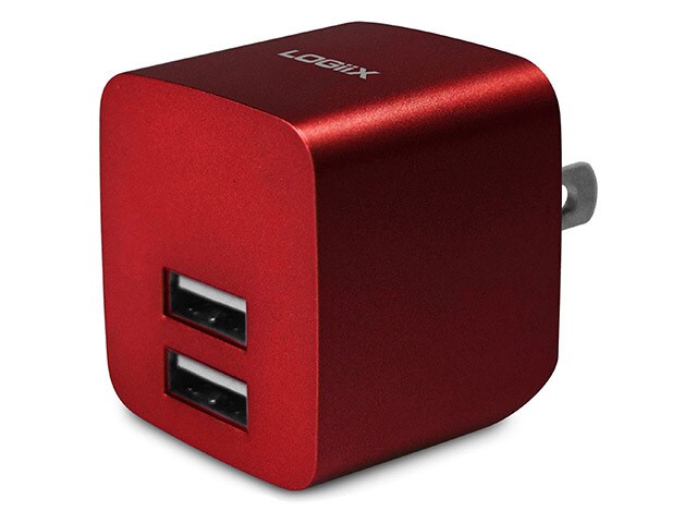 Logiix USB Power Cube 2.4A Wall Charger Red