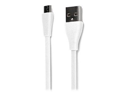 Câble de charge micro USB Flat Flex LGX-10568 Logiix de 1,5 m (4,9 po) - Blanc