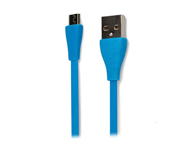 Logiix LGX 10569 1.5m 4.9â€™ Flat Flex Micro USB Charging Cable Turquoise