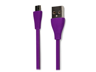 Câble de charge micro USB Flat Flex LGX-10882 Logiix de 1,5 m (4,9 po) - Violet