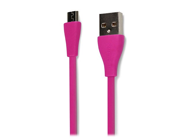 Logiix LGX 10880 1.5m 4.9â€™ Flat Flex Micro USB Charging Cable Pink