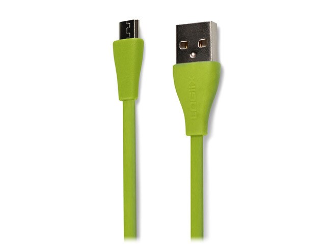 Logiix LGX 10881 1.5m 4.9â€™ Flat Flex Micro USB Charging Cable Lime