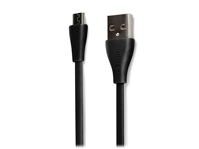 Logiix LGX 10699 1.5m 4.9â€™ Flat Flex Micro USB Charging Cable Black