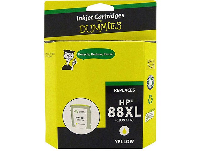 Ink For Dummies DH 88XLY Remanufactured High Yield Ink Cartridge for HP Yellow